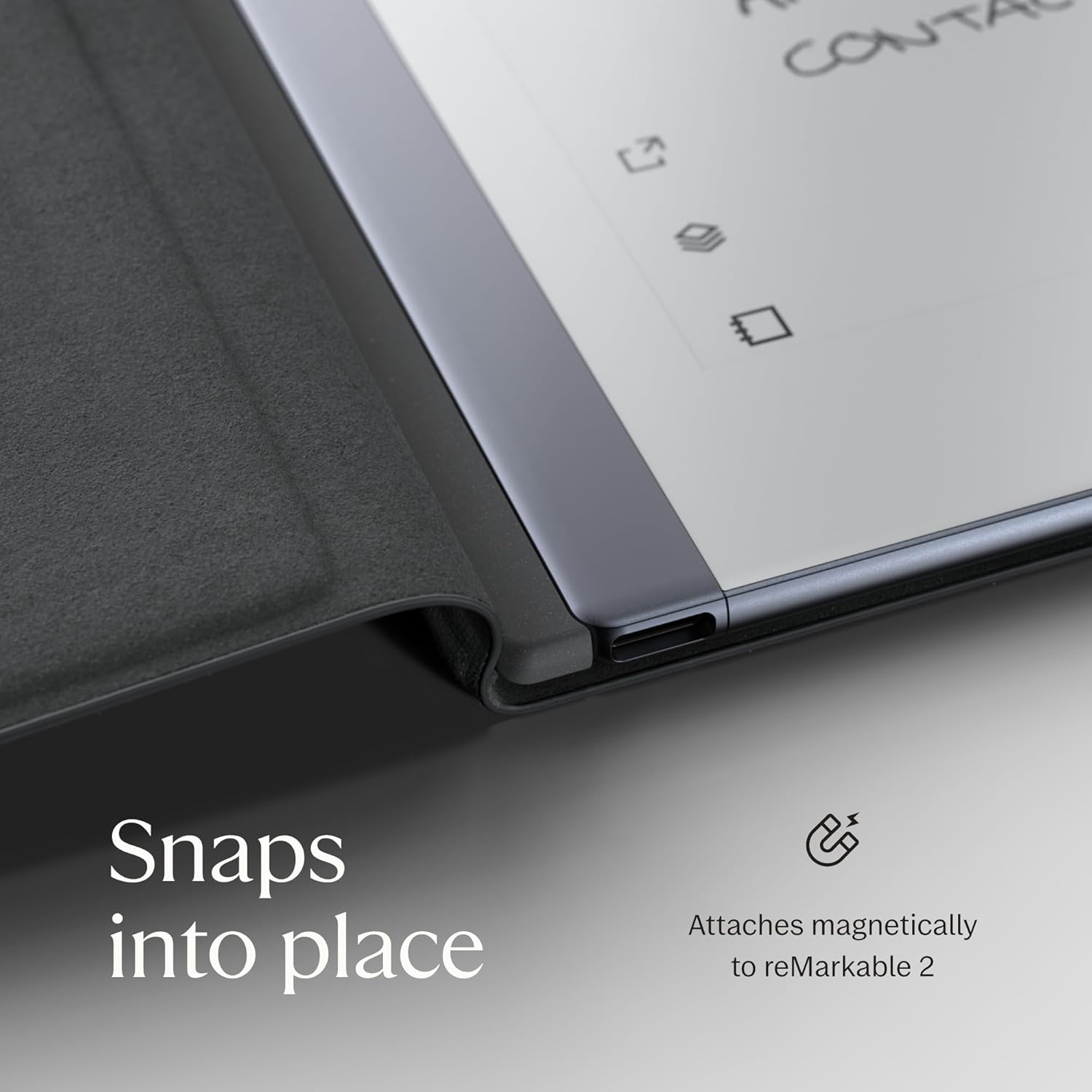 Remarkable Essentials Bundle &ndash; Gray | Remarkable 2 Paper Tablet | Includes Black and White 10.3&rdquo; Writing Tablet, Marker plus Pen with Eraser, Book Folio Cover in Gray Weave - Black image number 5