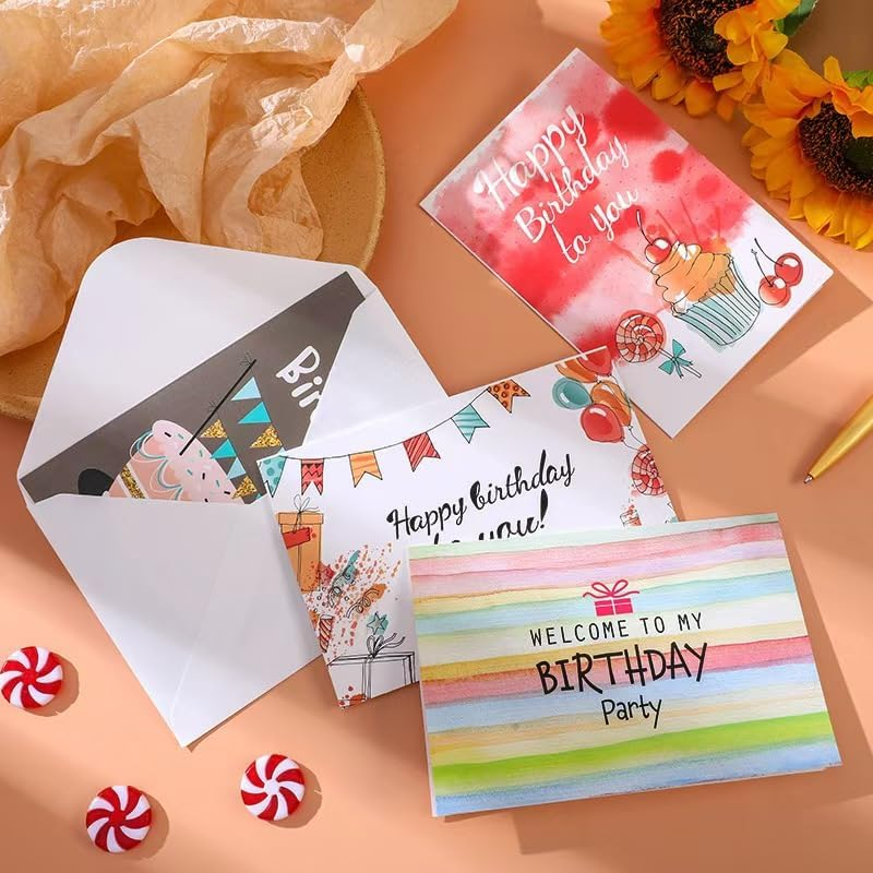 GZZYPZ Birthday Cards Assortment，36Pcs Cards with Envelopes and Stickers,Congratulation Card Best Birthday for Husband Wife Mother Father Children Boys Girls image number 5