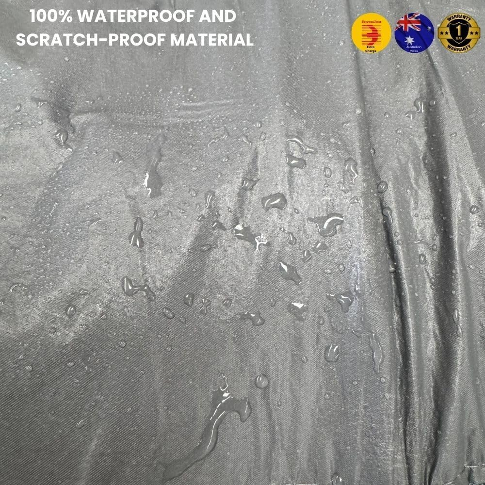 Outback GT Silvershield Outdoor Car Cover for Holden Commodore 1997-2006 (VT VX VY VZ) L - Zipper Door & Elastic Hem - UV Protection - Universal Fit - Water, Dust & Scratch Proof - Grey image number 5