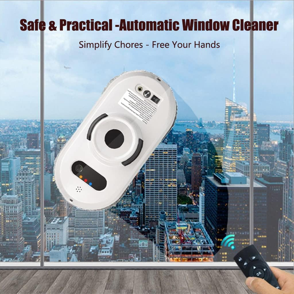 Window Cleaning Robot with Dual Water Spray, Remote Control, Intelligent Edge Detection System, 60Kpa Suction, Smart Window Vacuum for Interior/Exterior Highrise Windows image number 6