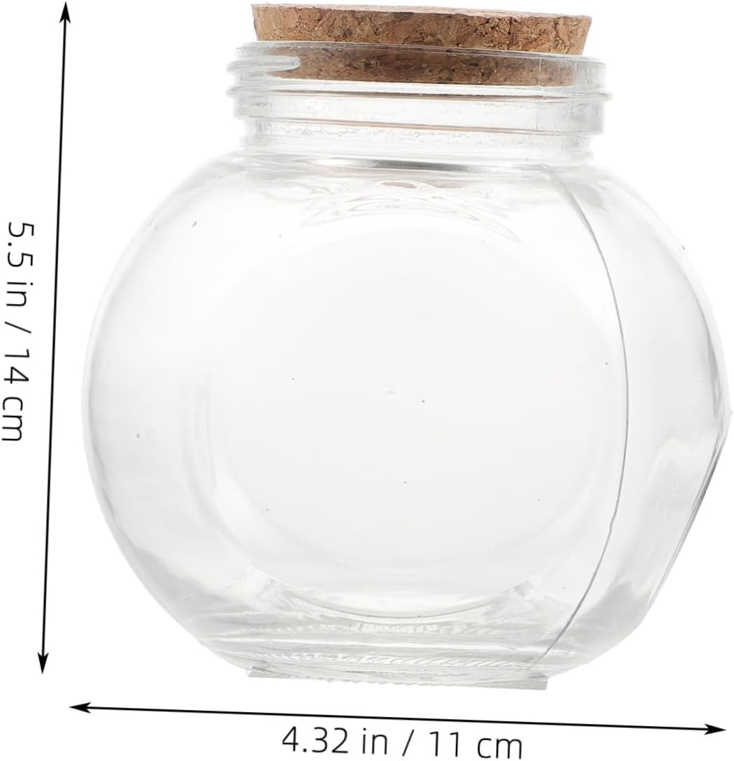 STOBAZA DIY Wishing Glass Bottle Wooden Cork Storage Jar for Creative Crafts Ideas and Home Decor image number 1