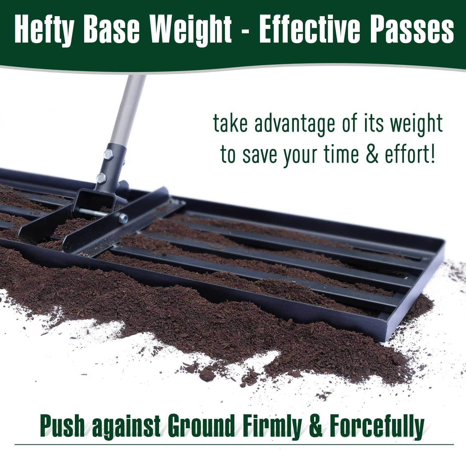 Jardineer Lawn Leveling Rake 45 Inches with 72 Inches Long Handle, Yard Leveling Rakes for Grass Soil, Lawn Leveler Rake Heavy Duty, Ground Dirt Leveler for Yard image number 6