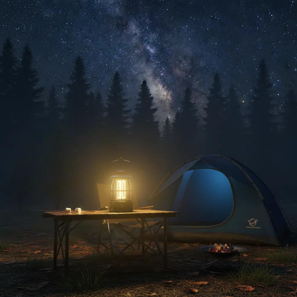 LED Camping Lantern, Battery Operated Portable Lantern, 1200Mah Rechargeable Battery, Waterproof for Outdoor Camping, Emergency Power Outage, Tent Light, Camping Lights & Lanterns image number 1