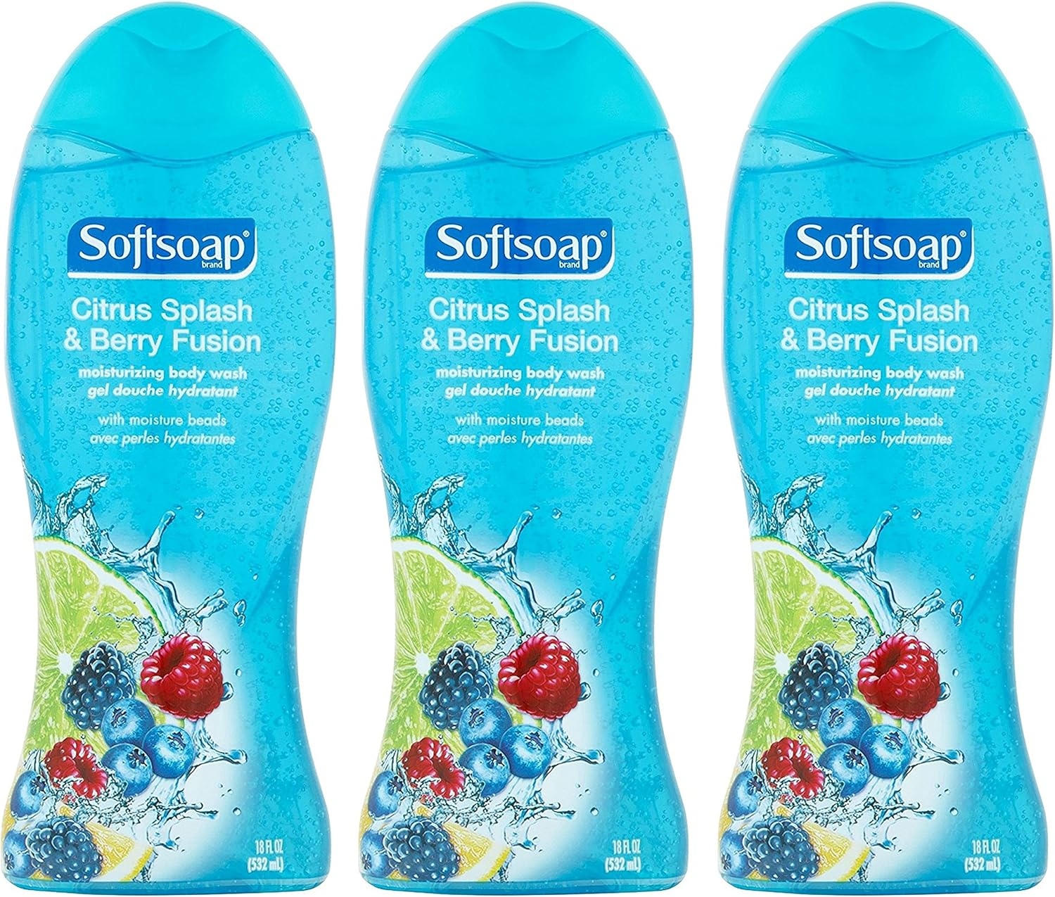 Softsoap Moisturizing Body Wash - Citrus Splash & Berry Fusion - Net Wt. 18 FL OZ (532 Ml) per Bottle - Pack of 3 Bottles image number 6