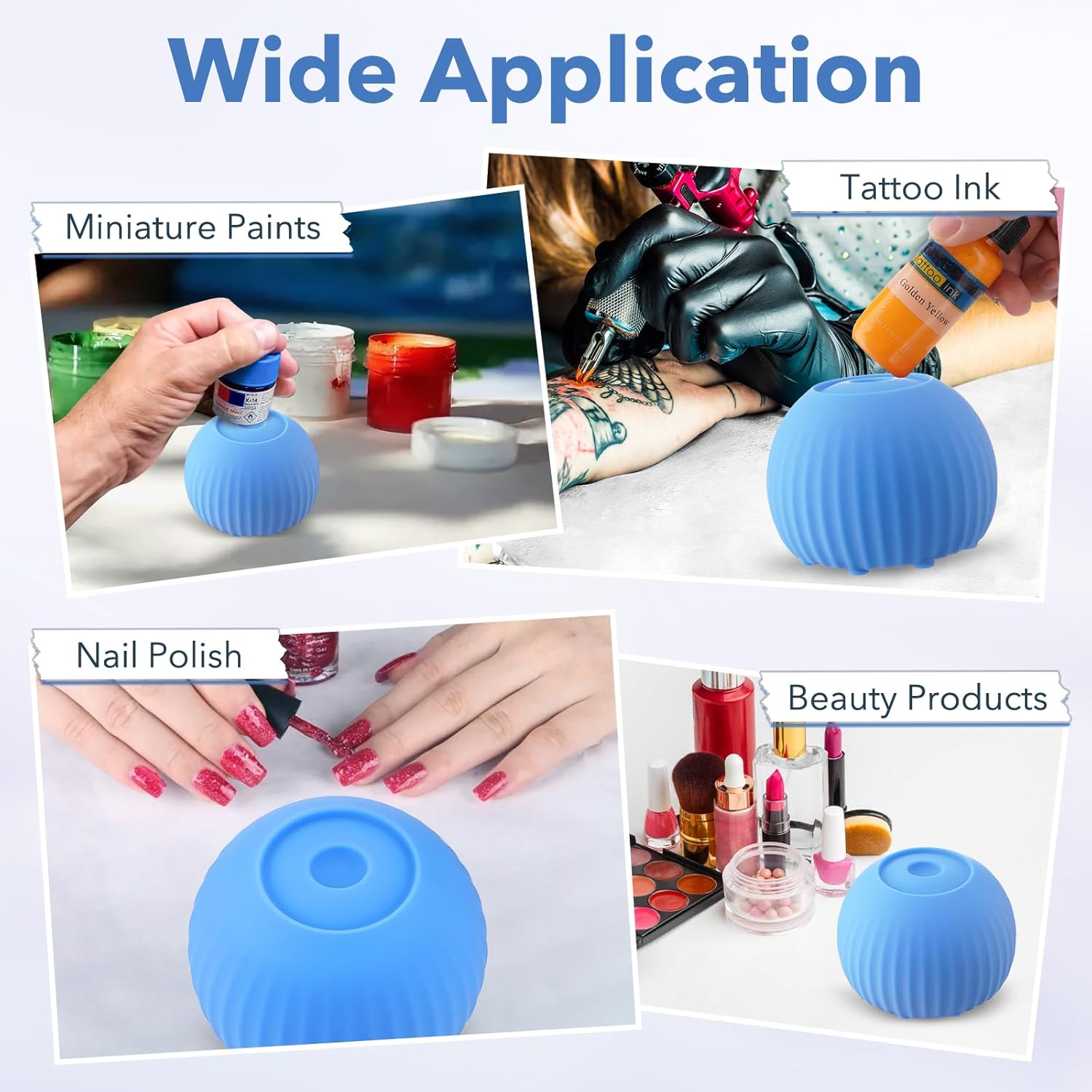 FOUR E'S SCIENTIFIC Mini Vortex Mixer Paint Shaker 5000RPM Blue Lab Mixing Vortex with 100 Pcs Mixing Balls for Nail Polish, Eyelash Gel, Ink (AU Plug) image number 4