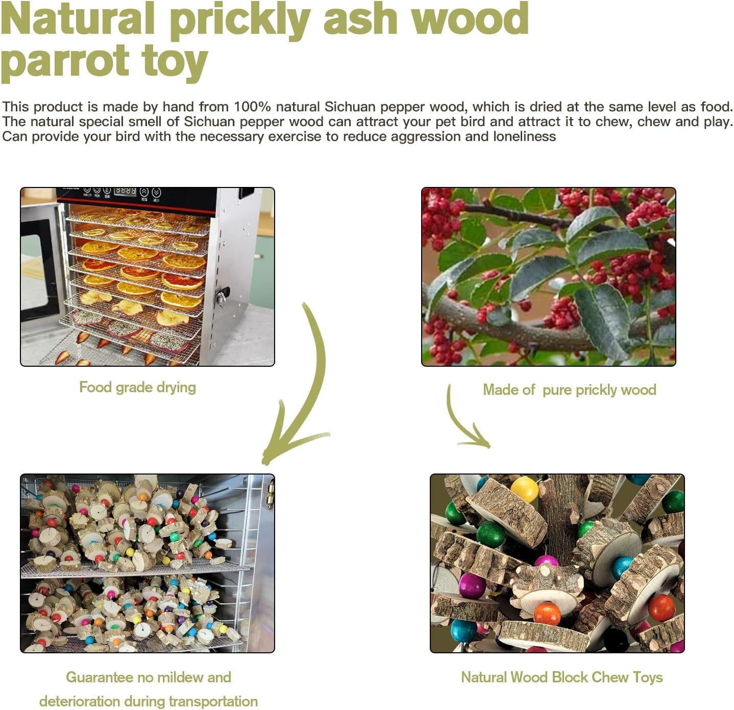 Bird Toys, Bird Large Parrot Toys, Natural Pet Bird Chewing and Chewing Toys for Amazon Parrots, African Gray Parrots, Macaws and Other Medium and Large Birds image number 2