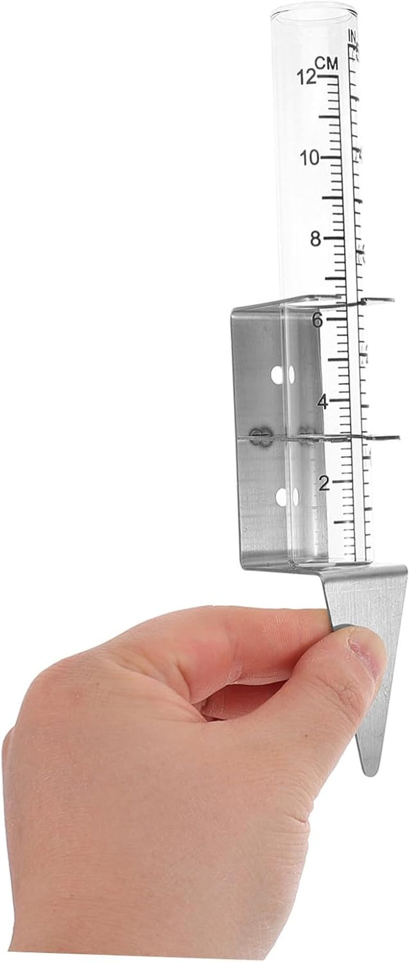 Bestonzon Accurate Outdoor Rain Gauge with Stainless Steel Mounting Bracket for Garden and Patio Precise Glass Rain Measuring Device with Easy Installation and Secure Support Digital Water