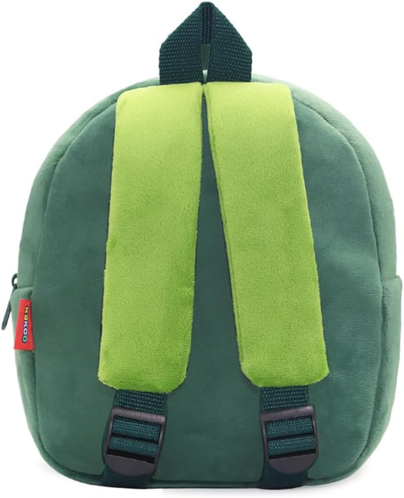Yvechus Toddler Backpack Zoo Plush Mini Daypack Animal Cartoon Travel Bag for Baby Girl Boy - Avocado image number 3