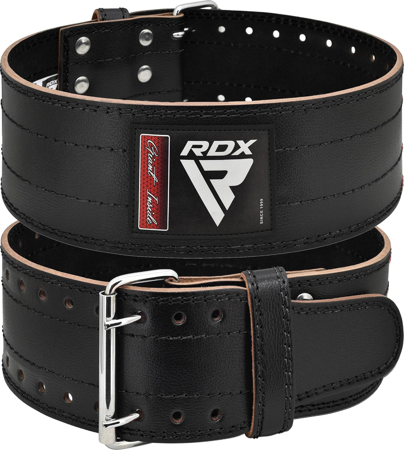 RDX Weight Lifting Belt for Men Women, IPL USPA Approved, 6Mm Thick 100% Leather, 4&rdquo; Powerlifting Back Support, Squat Deadlift Bodybuilding Exercise Fitness Gym Workout Strength Training up to 700 LBS