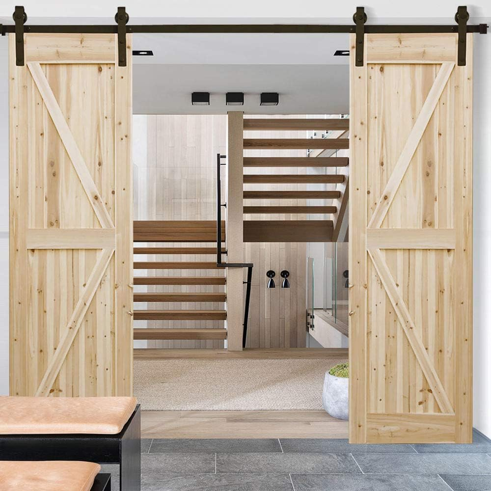 Levede Sliding Barn Double Door Kit 2.44M Model a - Antique, Hardware, Track Set, Interior, Sliding, Heavy Duty Steel Roller Rail System, Smooth Quiet Glide, Easy Installation for Closet Kitchen image number 3