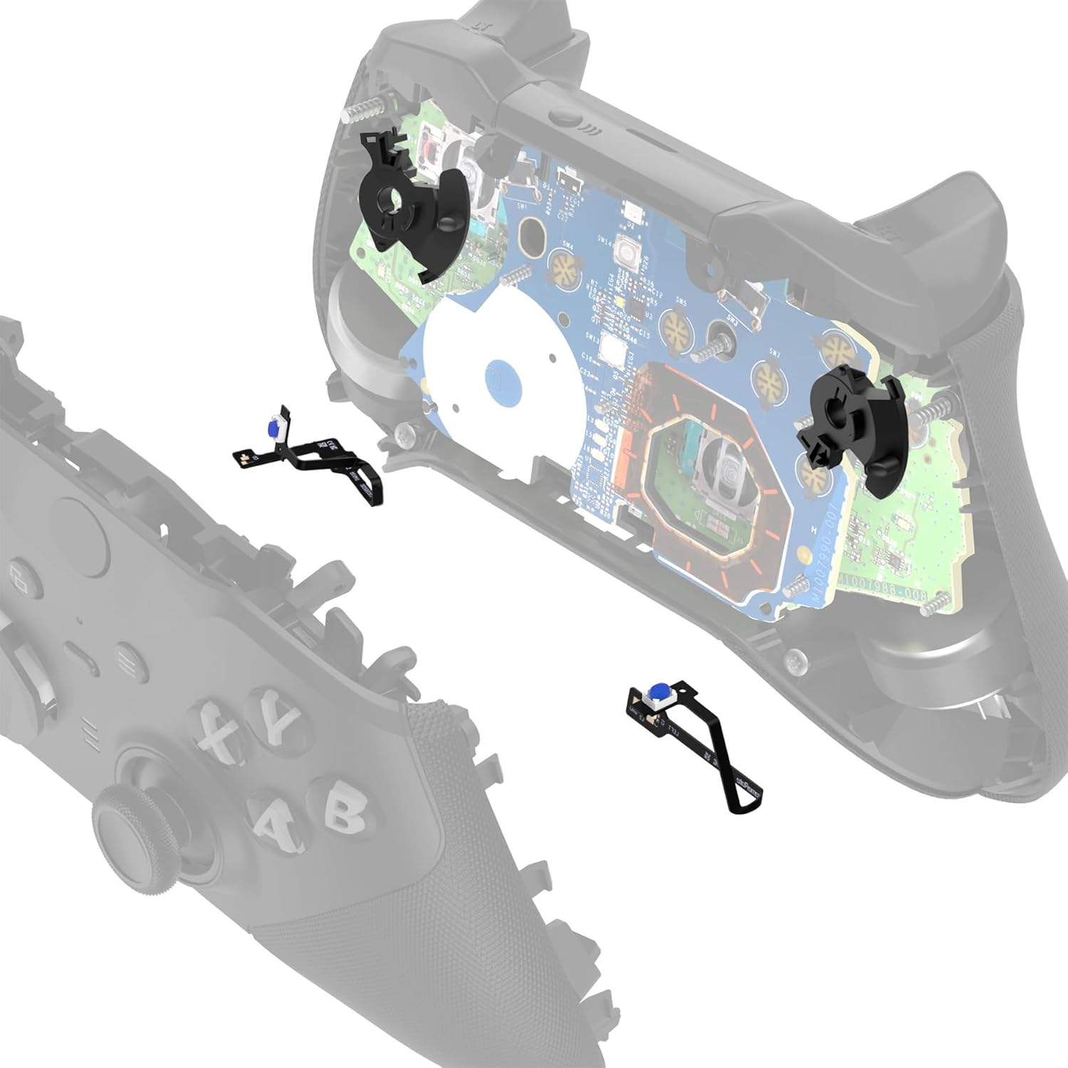 Extremerate Clicky Hair Trigger Stop Kit for Xbox Elite Series 2 Controller Shoulder Buttons, Ergonomic Tactile Switches LT RT Mouse Clicky Kit for Xbox Elite Series 2 Core Controller (Model 1797)