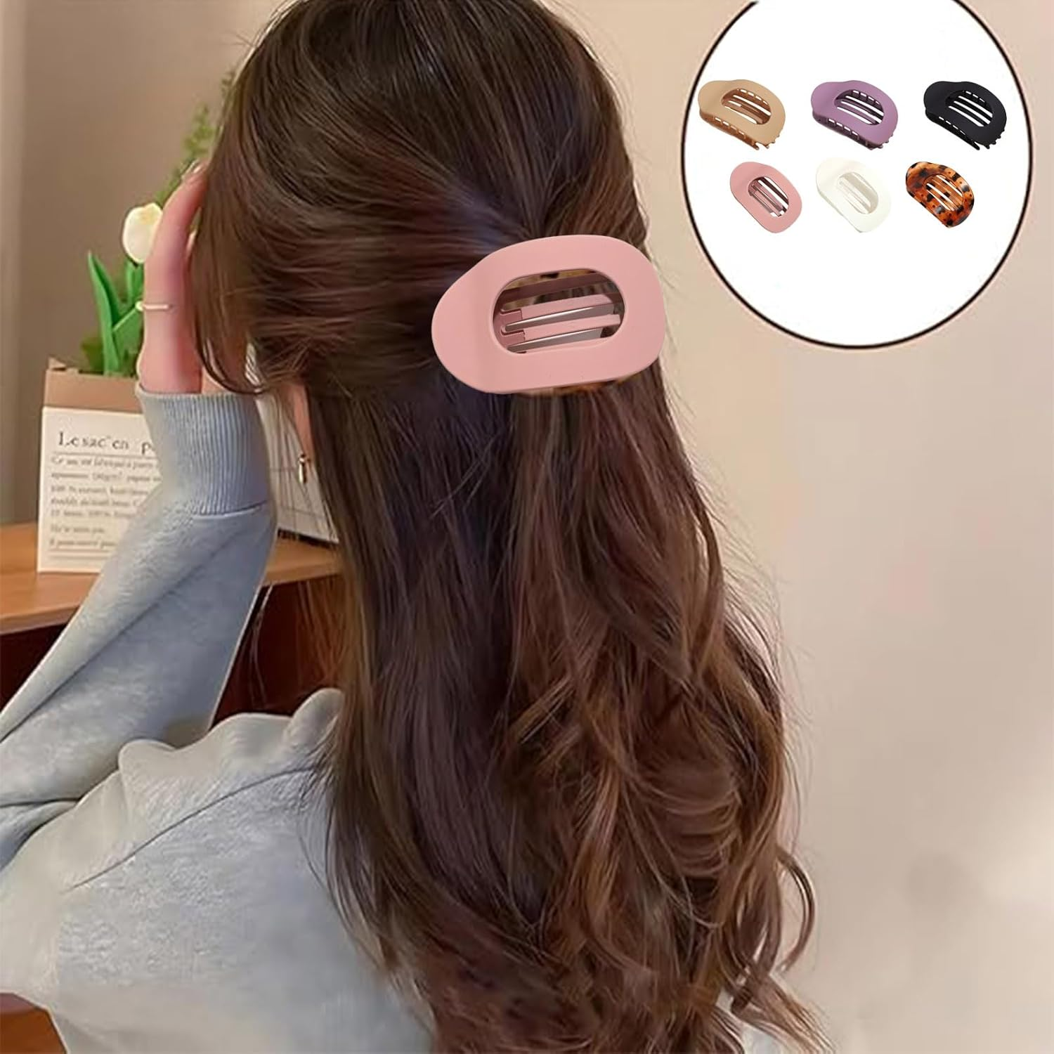 Pack of 6 Flat Hair Clips, Flat Hair Clips, Flat Hair Clips, Ideal for Everyday Life, Sports and Driving, Flat Hair Clips for Girls and Women, Hair Clips for Women image number 5