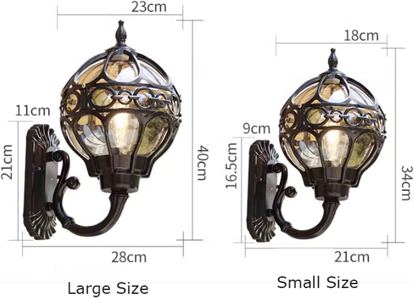 Aluminum Wall Lights Industrial Style Glass Wall Lamp Waterproof Balcony Wall Sconce Wall Lamp for Garden Aisle Spots Wall Lighting