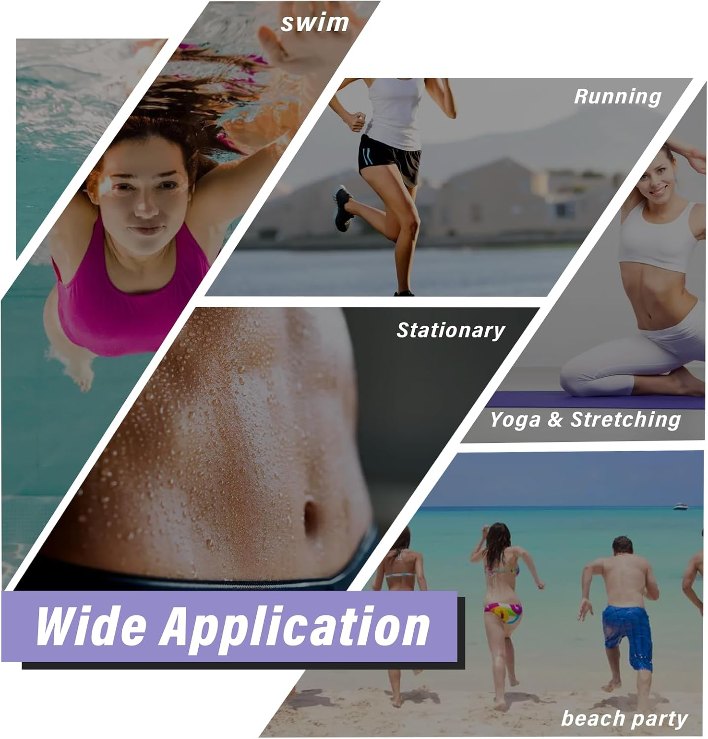 Viiotu 2 Pack Gym Towels for Women (40X80Cm/16 X32), Microfiber Quick Dry Workout Towel, Super Absorbent Suede Soft & Skin-Friendly Yoga Towel for Yoga, Running, Golf & Workout (Purple+Pink) image number 5