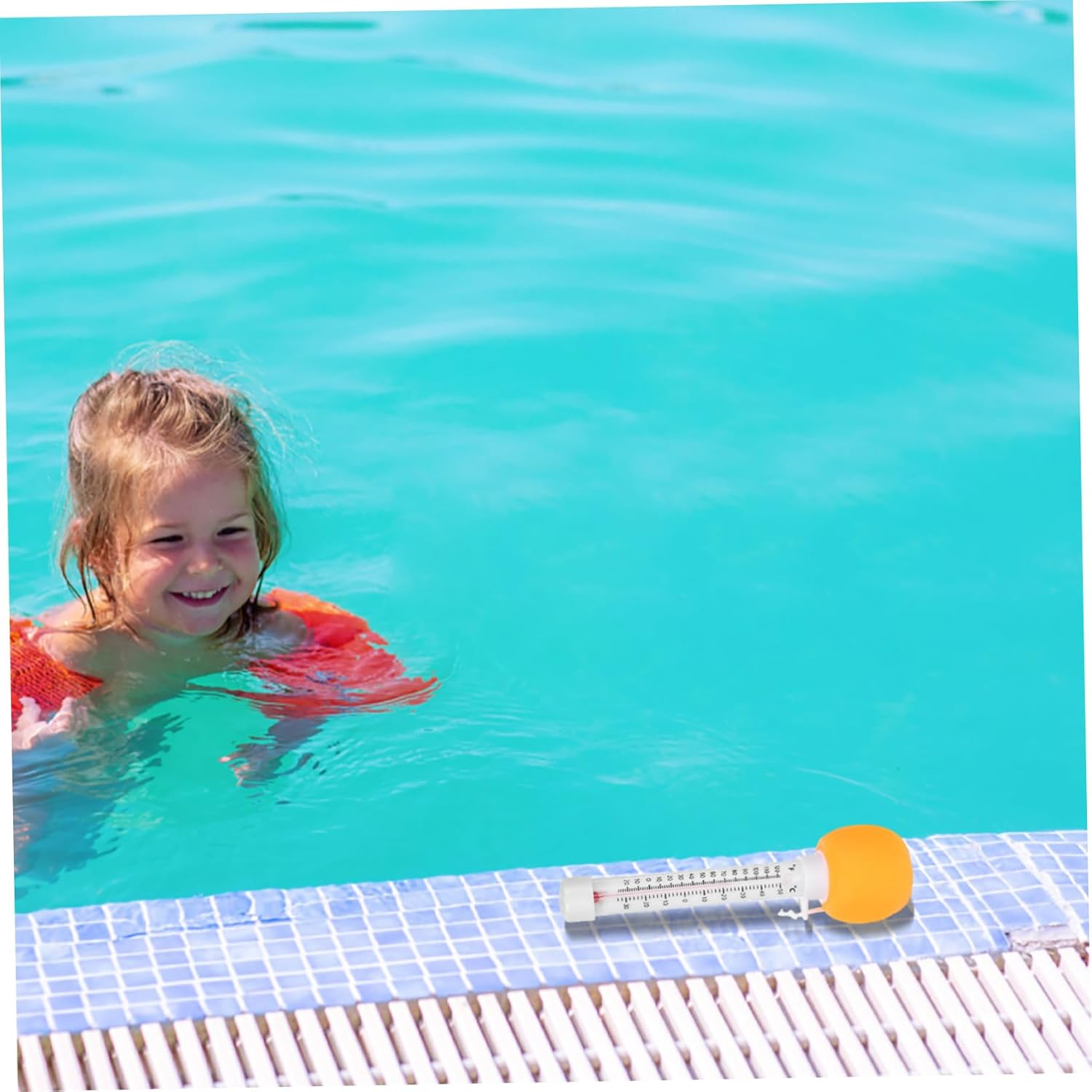Balacoo Floating Pool Thermometer Orange Cartoon Design Easy Read Water Temperature Gauge for Newborn Baths Swimming Pools Hot Tubs Spas Accurate Monitoring image number 6