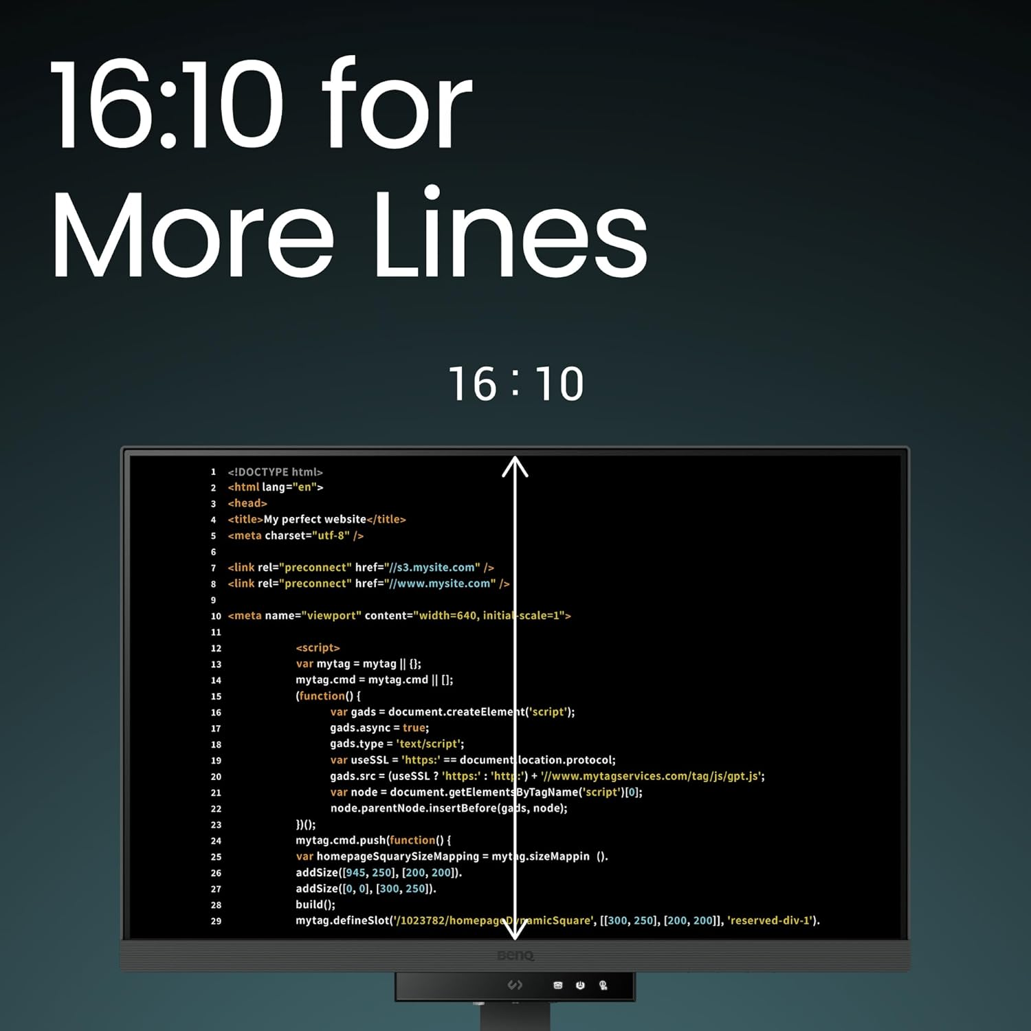 Benq RD240Q 24.1&rdquo; WQXGA Programming Monitor, 90W USB Type-C, Advanced Coding Modes, Coding Hotkey, Ergonomic Design, 16:10 Special Ratio, Circadian Mode, Eye-Care Technology, Eco-Friendly Design image number 2
