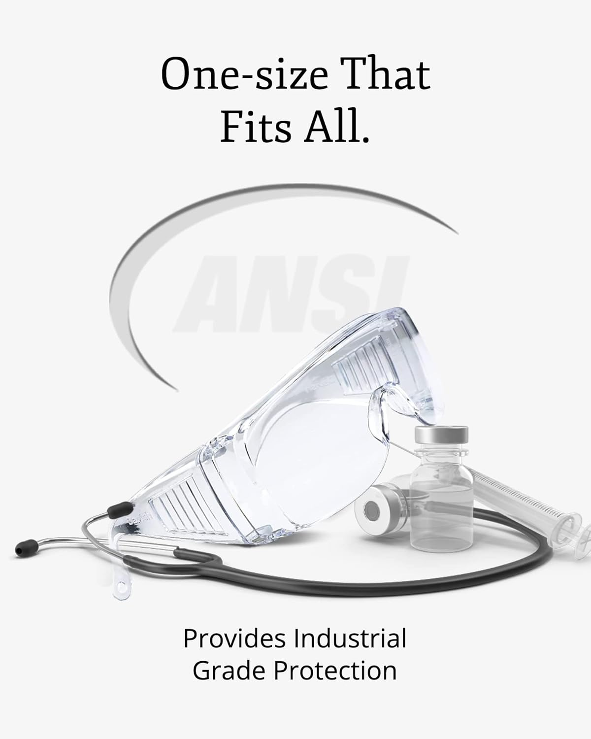 3 Pack Safety Glasses over Eyeglasses (Anti-Fog & Scratch Resistant) Crystal Clear Eye Protection - OTG Safety Goggles image number 6