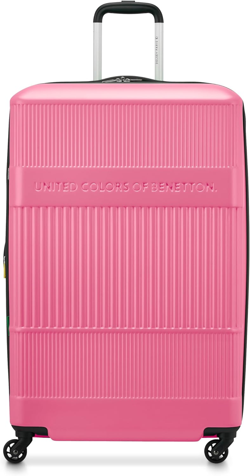 United Colors of Benetton Ribbed Hardside Expandable Luggage with Spinner Wheels