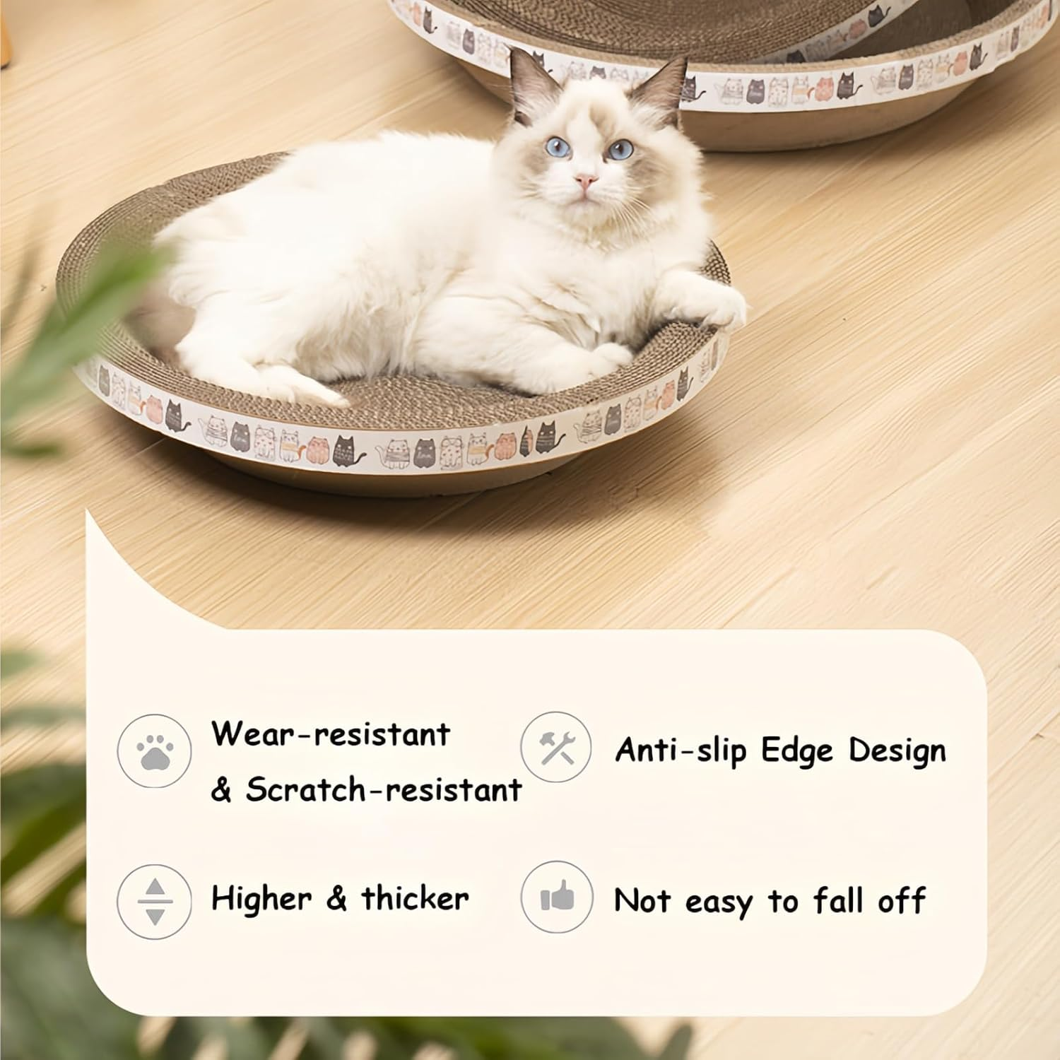 Taoluwin Cat Scratcher, Multi-Functional Cat Scratching Board, Kitty Scratcher Bowl with Durable Design, Waterproof Edges, Thick Cardboard Pad for Kitties to Play, Sleep & Scratch image number 5