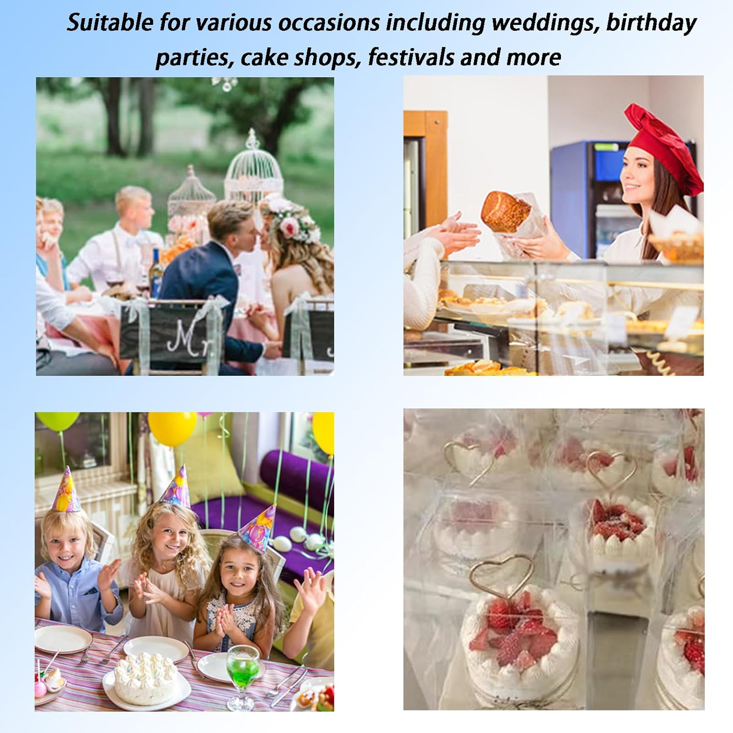 10 PCS Clear Transparent Cake Boxes, Sturdy Baking Cake Containers, Ideal for Displaying Desserts, Cakes, Candies, and Chocolates, Easy Carry Design for Any Bakery or Home Use image number 2