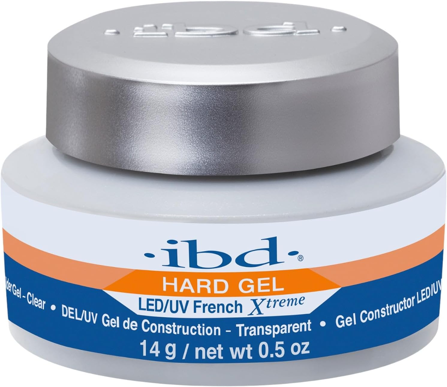 IBD Hard Gel - LED/UV French Xtreme Clear, Pack of 1 (1 X 14 G) - Made in USA - Premium Builder Gel for Gel Nails
