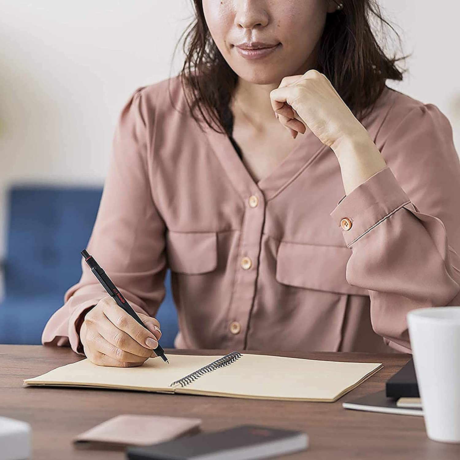 Rotring 600 Ballpoint Pen | Medium Point | Black Ink | Green Barrel | Refillable