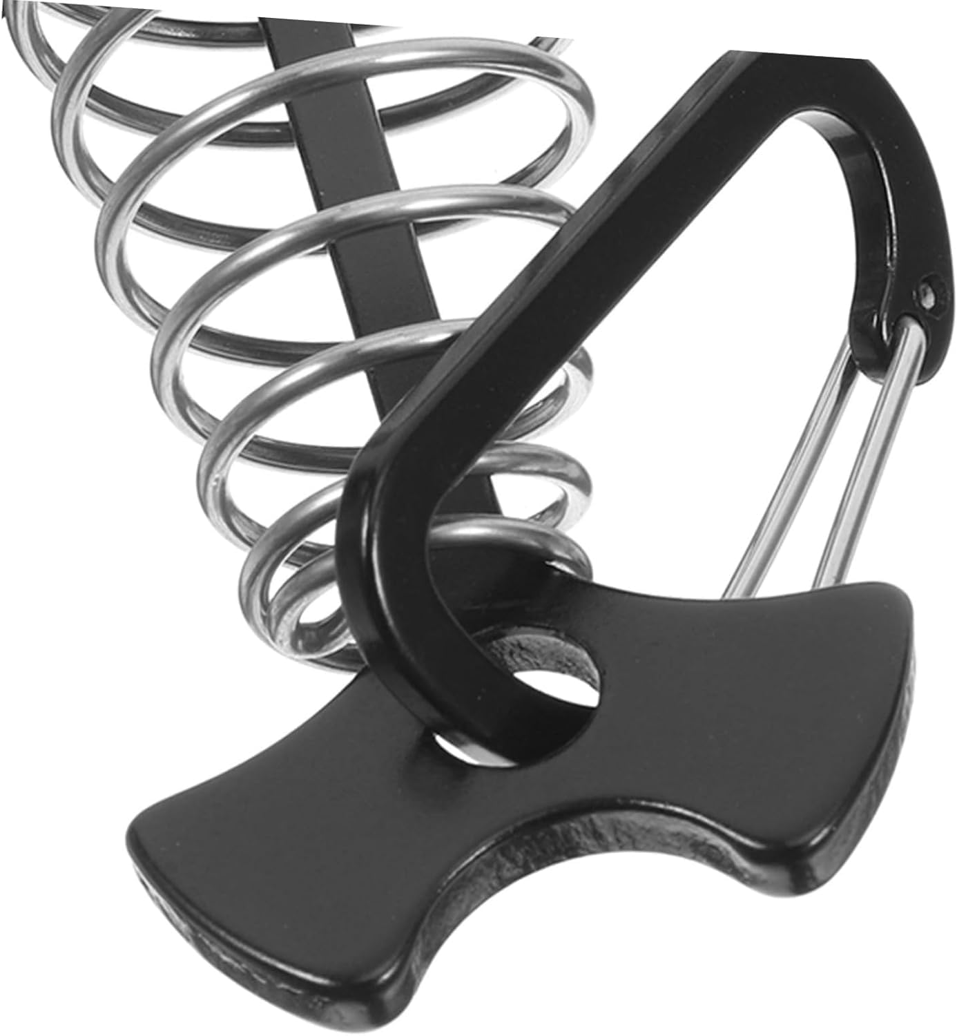 Walquicks 10Pcs Fishbone Deck Anchor Pegs, with Spring with Carabiners Aluminium Deck Tie down Tent Stakes Buckle Aluminium Deck Windproof Tent Stakes, for Outdoor Camping Hiking image number 6