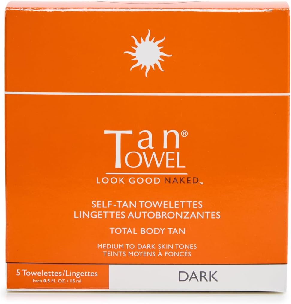 Tantowel Full Body Tan Towelettes - 5 Pack, Dark, 0.5 Fl Oz (Pack of 5) image number 1