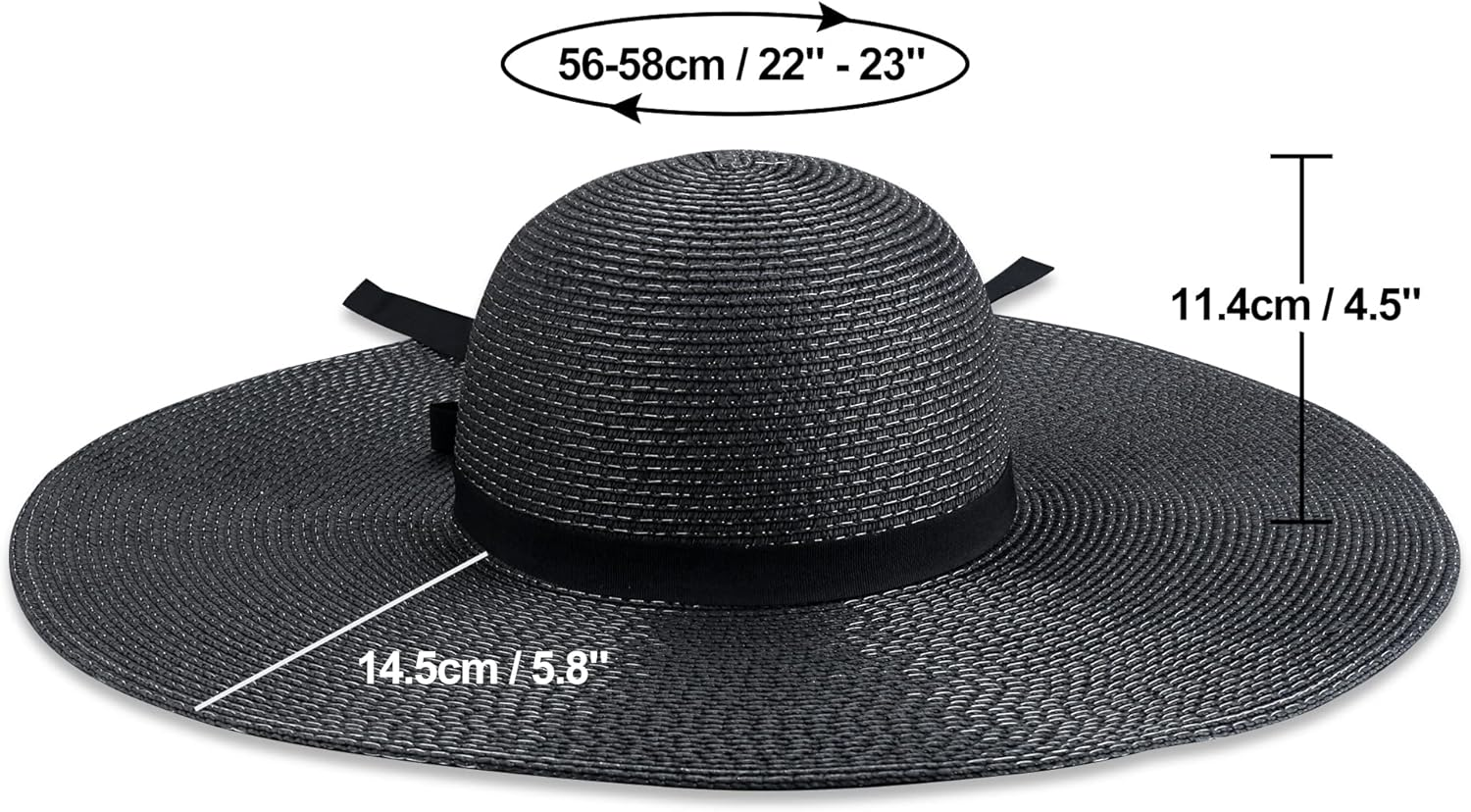 Naivlizer Women Wide Brim Sun Hat UPF50 Straw Summer Hat Floppy Beach Hat Roll-Up - Beige image number 4