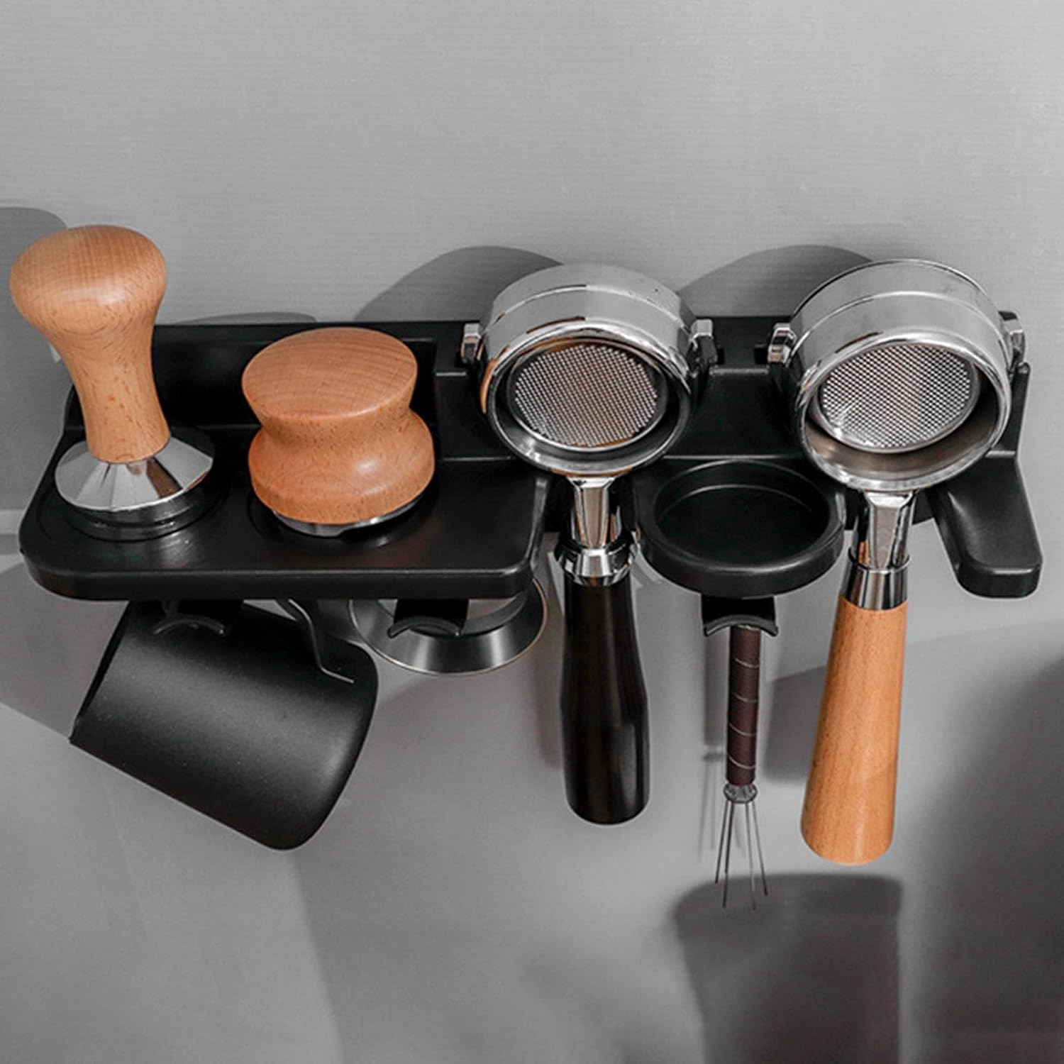 Coffee Tamper Holder - Espresso Tamper Station, Coffee Pressing Station | Heat-Resistant Bariista Filter Tamper Holder, Portafilters Tamper Espresso Accessories for Tea Towels Stirrers, 32X8X8Cm image number 2