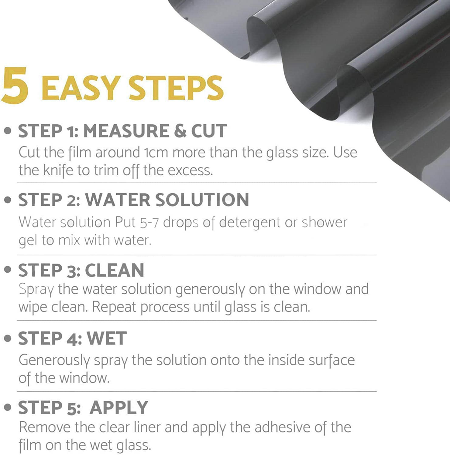 Pro Car Home Window Tint Tinting Film Black Roll Tools Kit 5%/15%/30%/35% VLT 76Cm*7M (2 Pack, 30%) image number 6