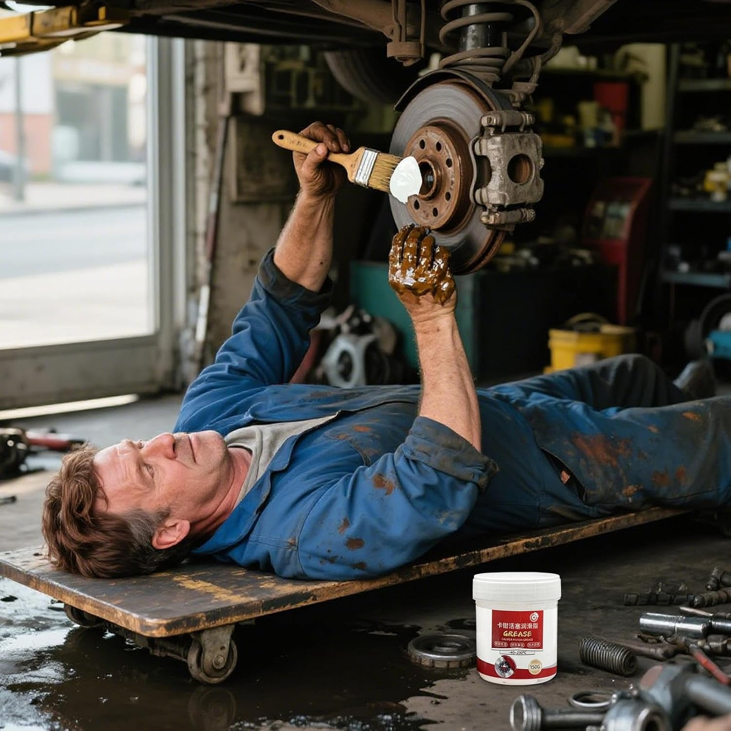 Brake Grease - 150G Automotive Lubricating Compound,Brake Pin Grease | for Motorcycle Car Truck SUV Wheel Disc Pin Workshop Garage Maintenance image number 3