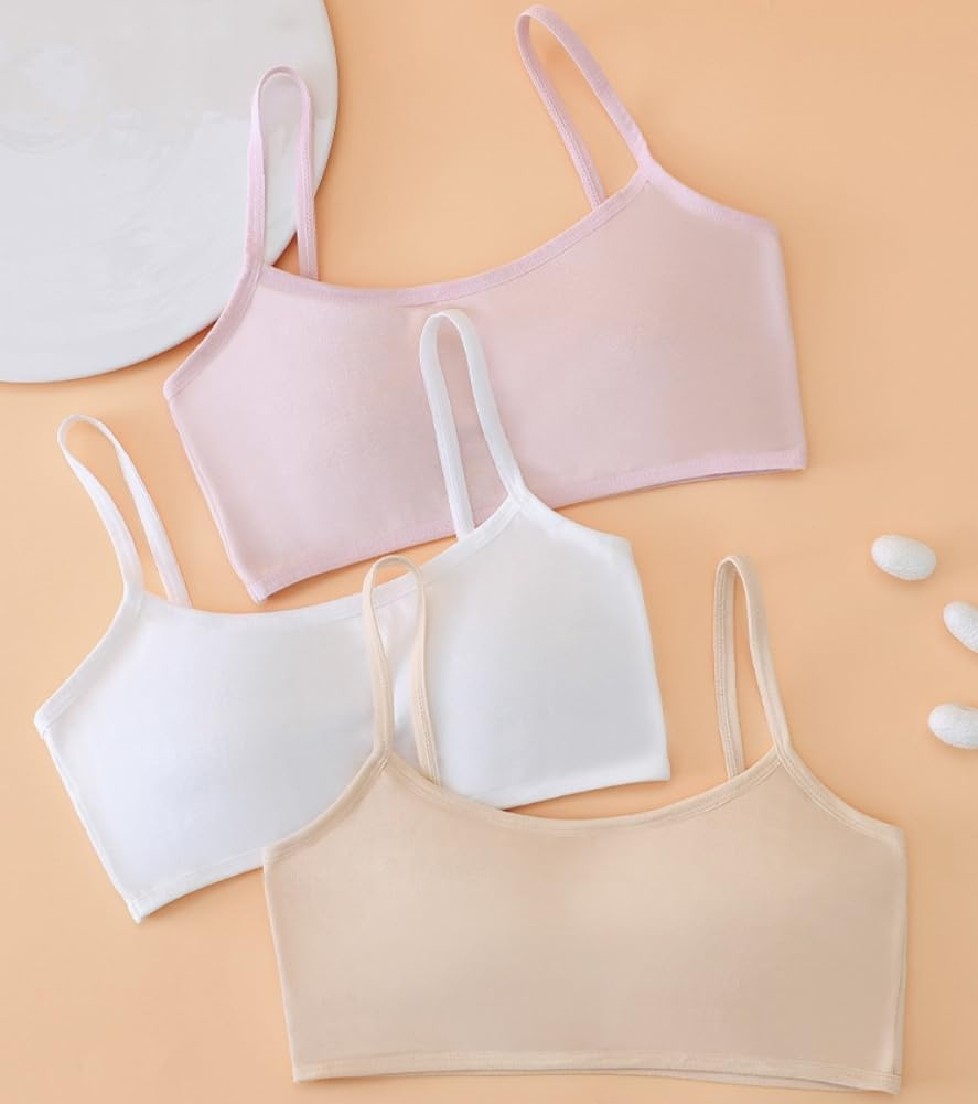 Fyluoke Big Girls' Training Bras Stretch Vest Crop Cami Sports Seamless Bralettes Bra for Teens image number 4