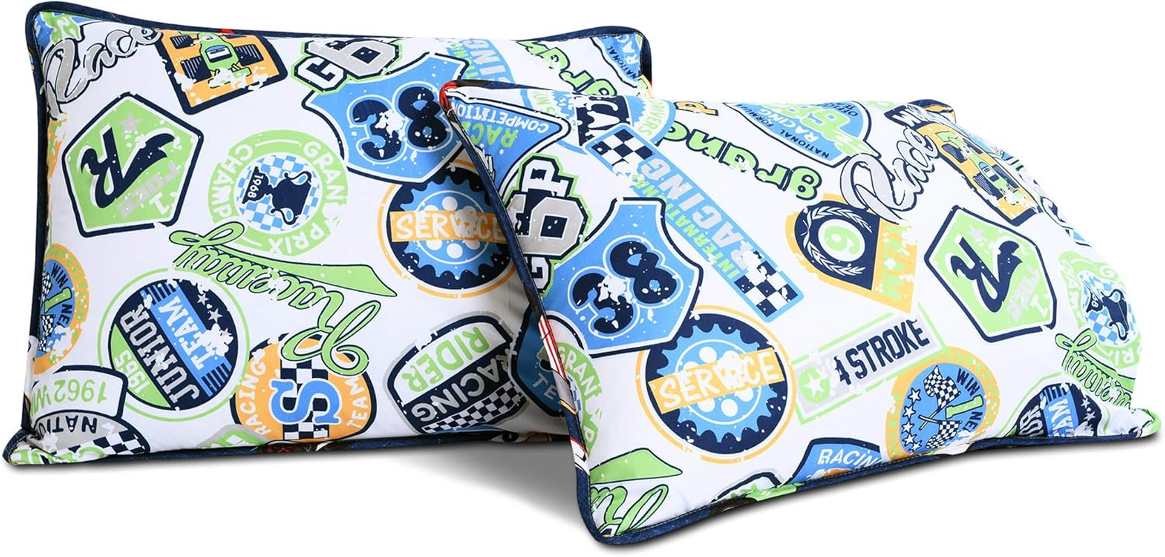 Lush Decor Lush D&eacute;cor Navy Race Car Kids' 2-Piece Quilt, Reversible Bedding Set for Boys (Twin) image number 4