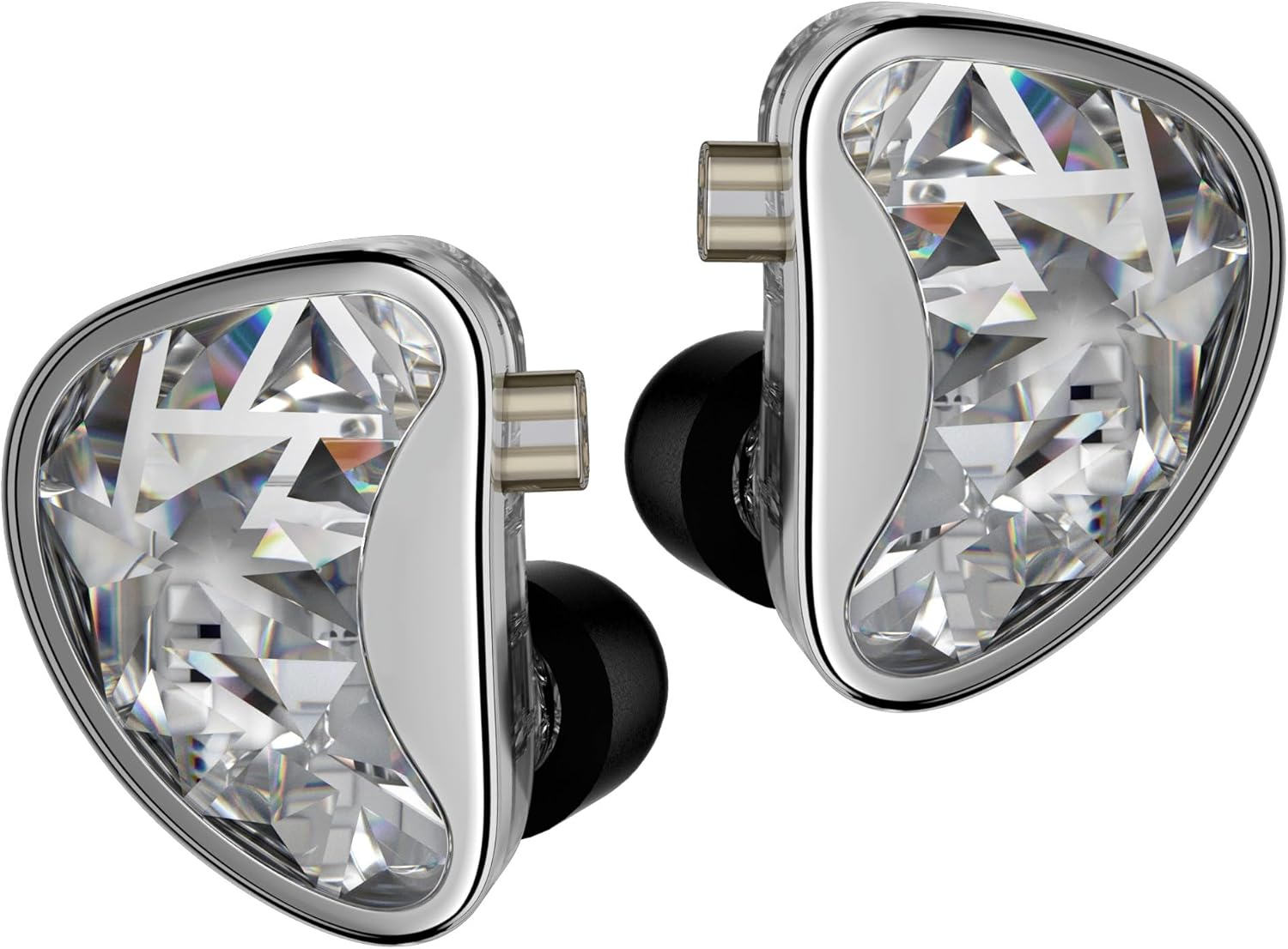 EZEAR KZ AS24 in Ear Headphone,12 BA Units on Each Side Wired Earphone, KZ Monitor Hifi IEM Earbuds Earphone,Musicians IEM Upgrade Deep Bass Suitable for Bass Vocals Pop Folk ACG (Silver, without Mic)