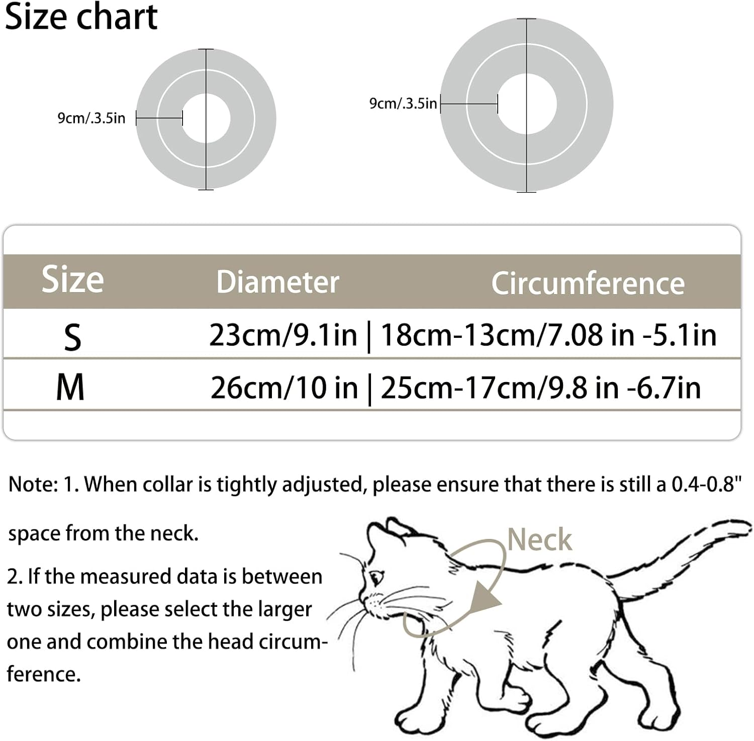 OHCOZZY Cat Collar with Adjustable Waistband, Soft Cat Collar with Anti-Leak Function, after Surgery Pet Protective Collar (Size M, Pink) image number 5