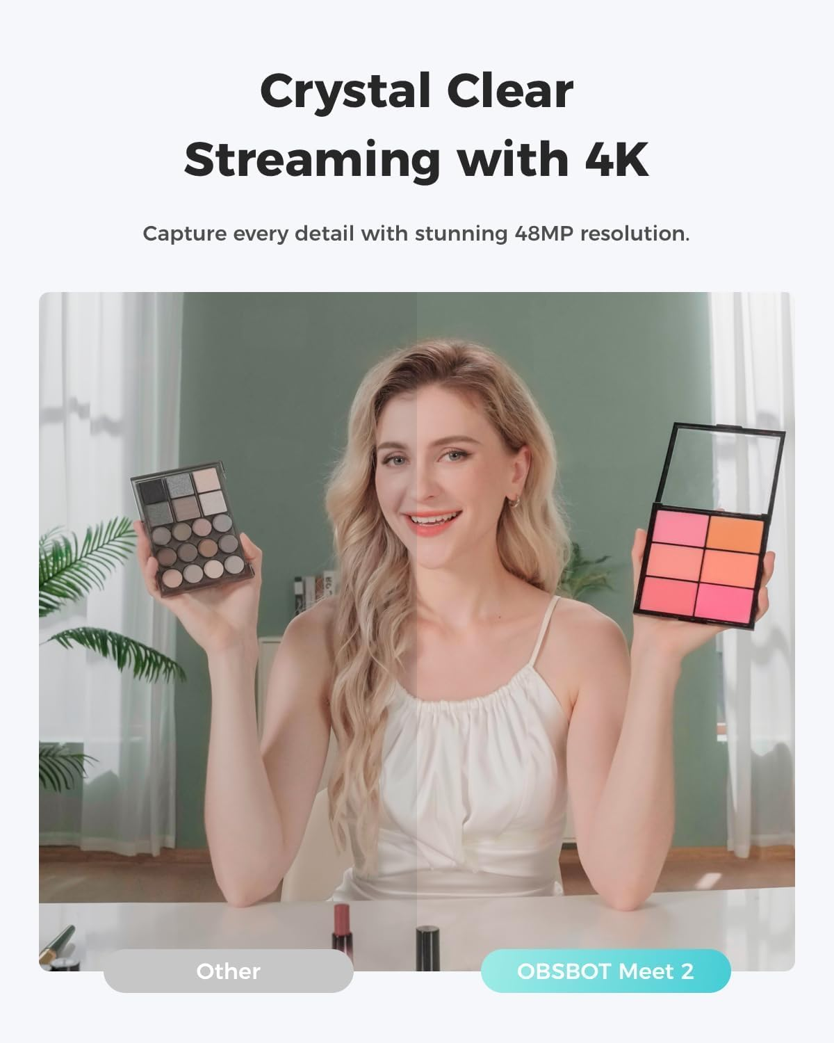 OBSBOT Meet 2 Al-Powered 4K Webcam&mdash; Ultra Hdr,1080P@60Fps,1/2" CMOS,4X Digital Zoom,Plug&Play,Built-In Dual Mic&mdash;Work with Skype, Zoom/Ms_Teams/Google Meet&mdash;For Online Call/Meeting/Educate-Green image number 5