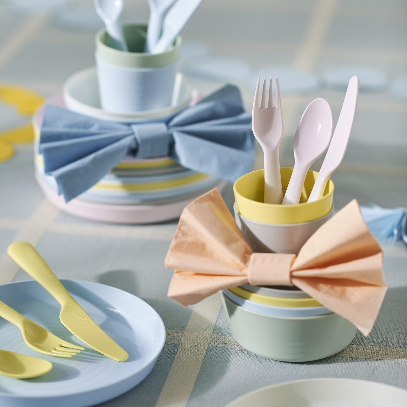 IKEA Kalas BPA Free Plastic Kids Tableware Set - Bowl, Plate, Cup and Cutlery - Pastel Colours image number 2