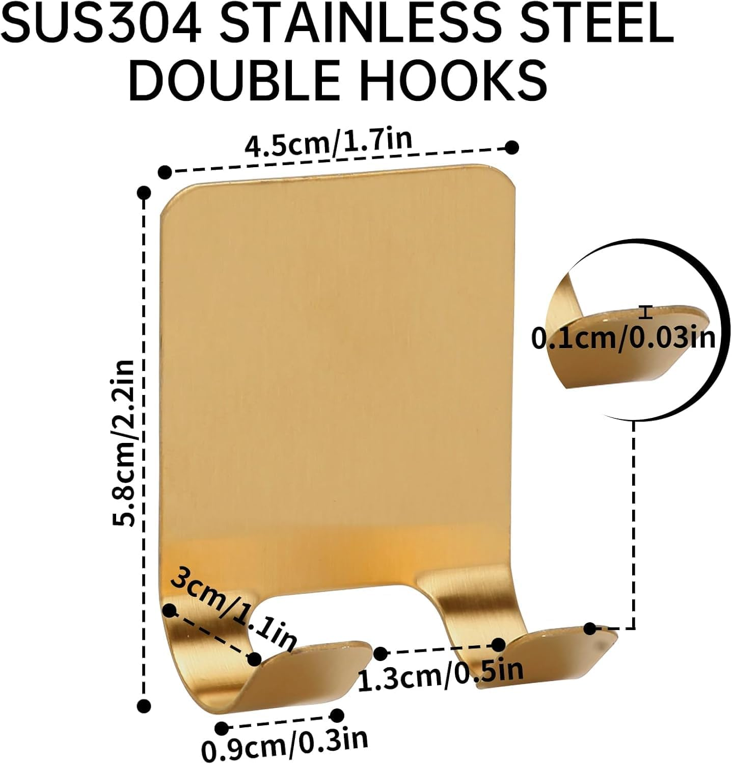 4 Pack Self Adhesive Hooks Waterproof Razor Holder in inside Shower, Metal Heavy Duty Utility Storage Hook.Towel. Loofah Holder for Wall.Hanger Hooks for Bathroom or Kitchen Organisation image number 3