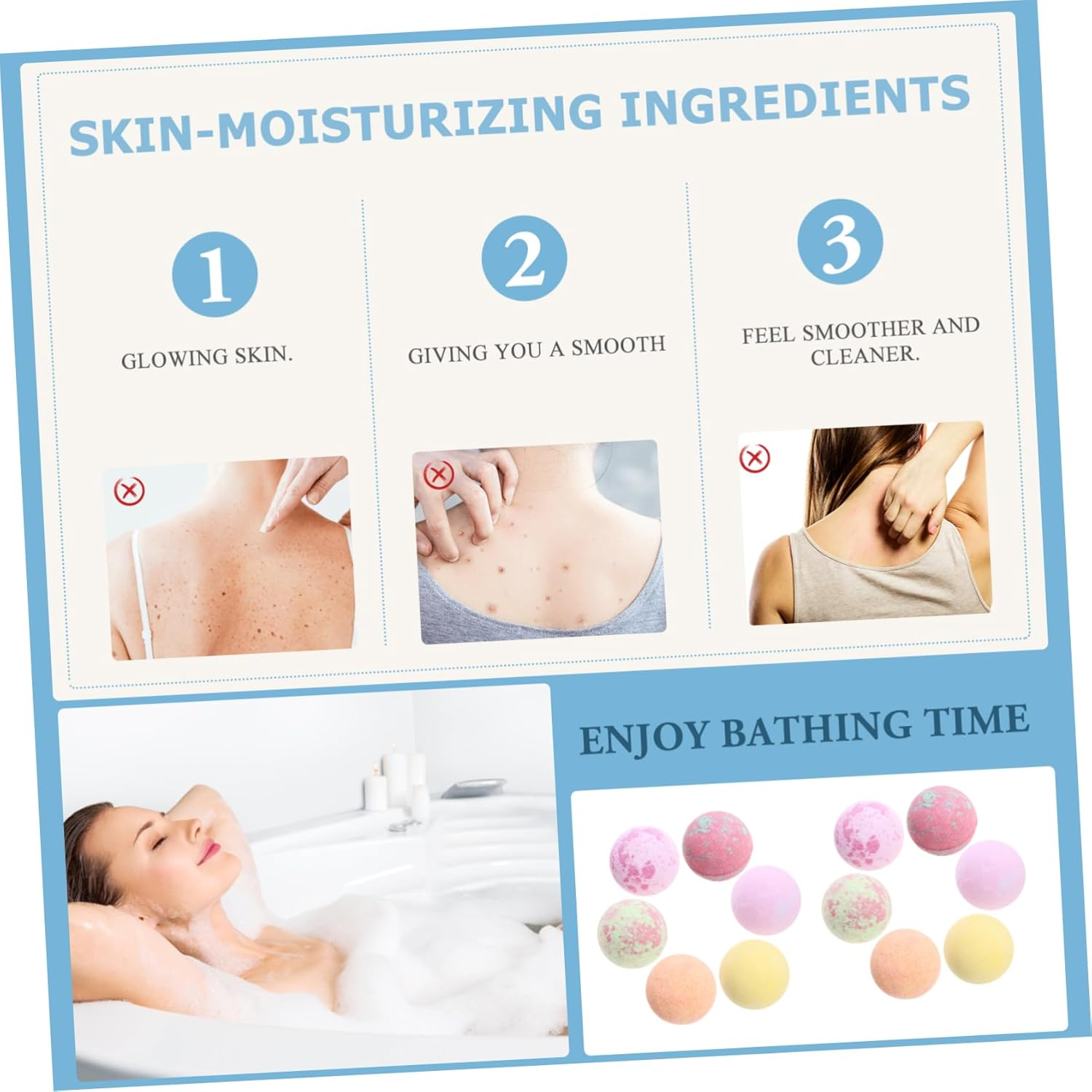 Beatifufu 12Pcs Spa Bath Balls Creative Adorable Bubble Boys and Girls Adults Glitter image number 5