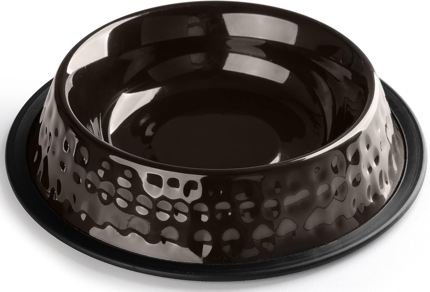 Stilgut Feeding Bowl for Dogs and Cats, Aluminium 0.2 L, Dog Bowl, Cat Bowl, Water Bowl - Black Hammered image number 2