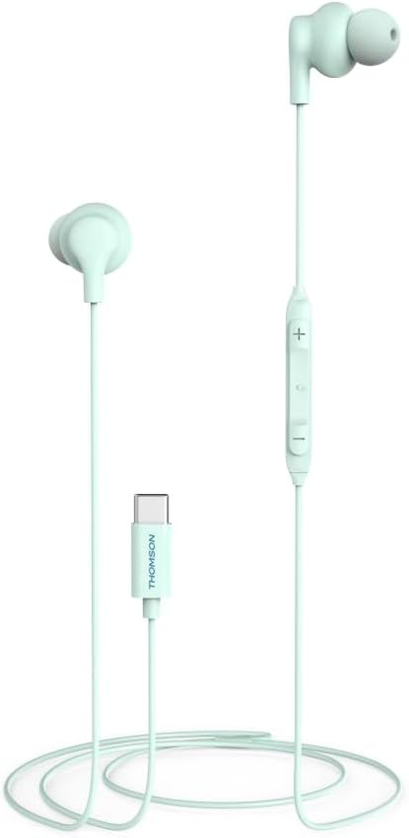 THOMSON Wired USB-C Earphones for Iphone 15 / Samsung (In-Ear Wired Earphones with Microphone, Cable 1.2 M, Multi Control, Compatible with Siri and Google Assistant) Turquoise