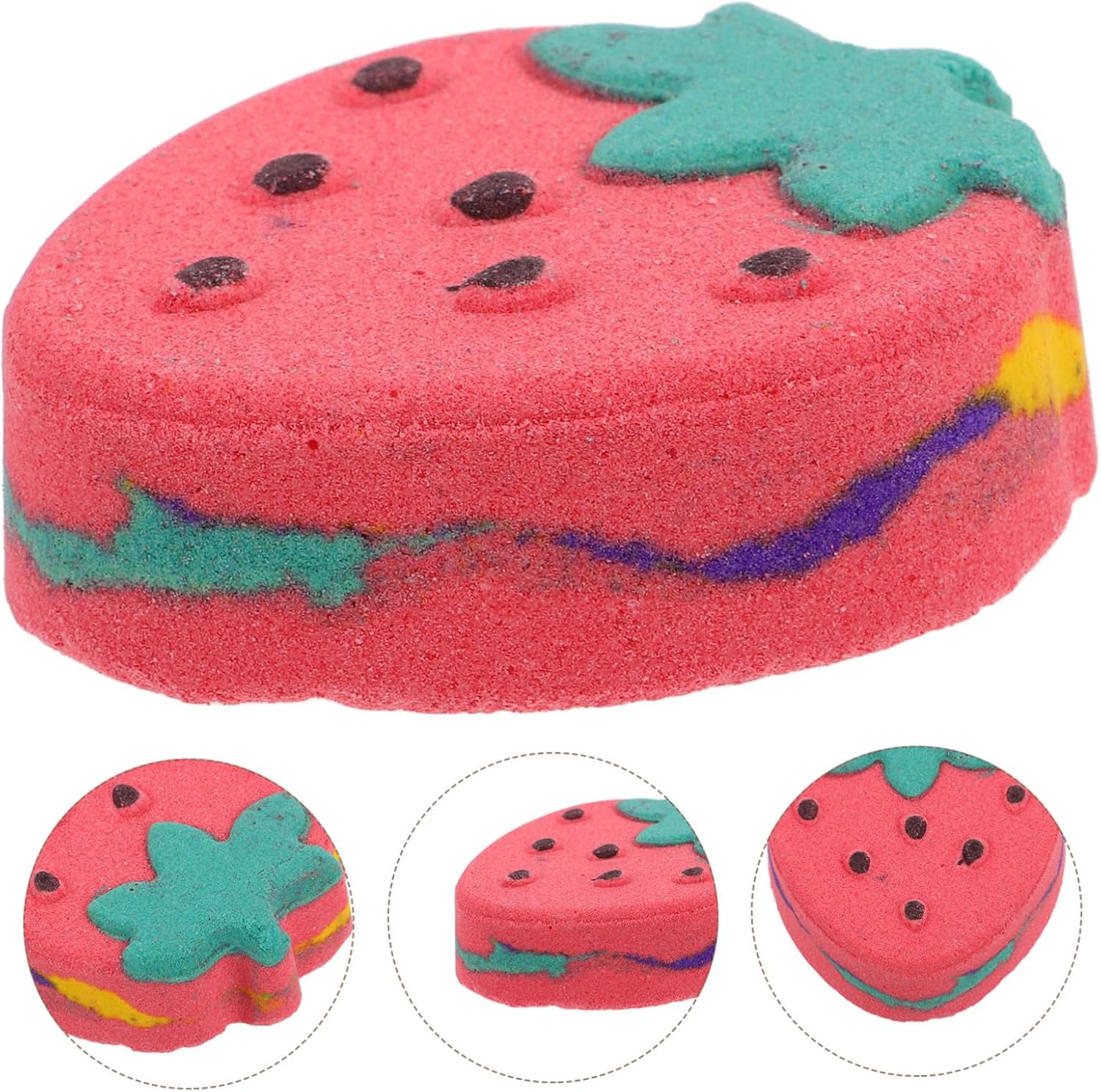 VALICLUD Strawberry Bath Salt Balls with Essential Oils Aromatherapy Relaxation Moisturizing Fragrance Bath for Women Valentine Day Spa Experience image number 3