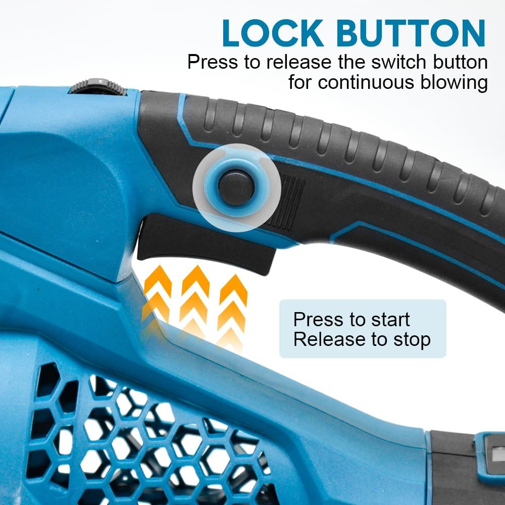 ALSTON Cordless Electric Leaf Blower Powerful Lightweight Vacuum Cleaner and 6 Speed for Garden Care Leaf Dust Removal, Compatible for Makita 18V Battery Skin Only image number 2