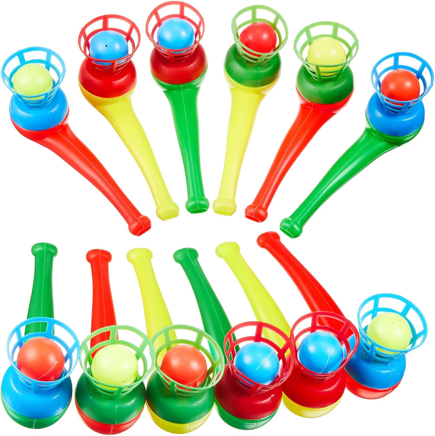 Liliful 50 Pieces Ball Blowing Toy Floating Blow Pipe Balls Stress Reliever Floating Ball Toy for Birthday Party Balance Game Favors Gift Bag Stuffers Random Color image number 2