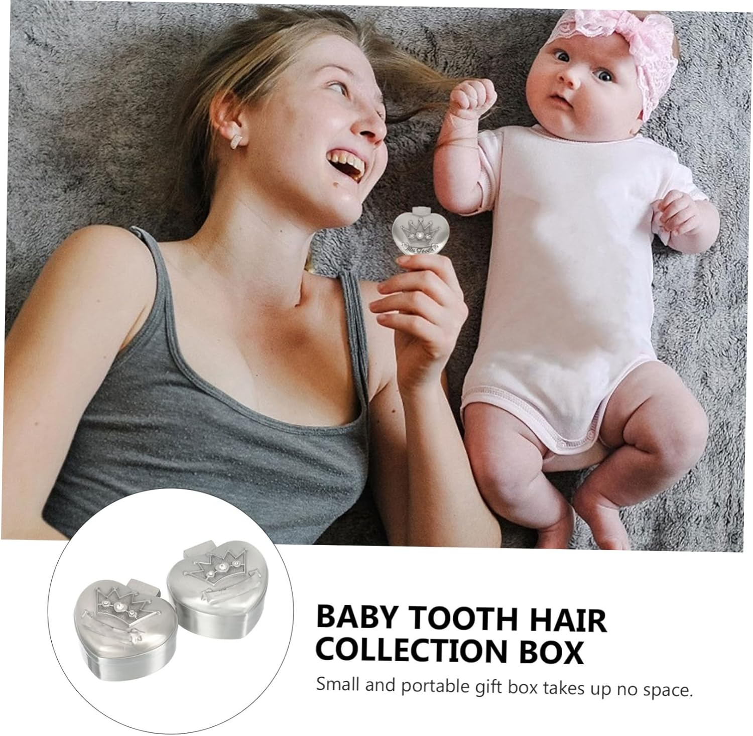 Vaguelly 2Pcs Alloy Tooth Box for Boys and Girls Keepsake Organizer Tooth Holder Storage Holder