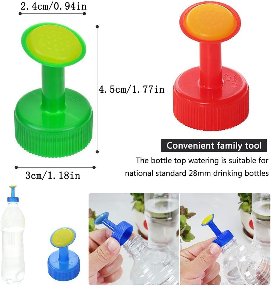 6Pcs Bottle Top Waterers Plastic Plant Waterers Sprinkler Plant Watering Seed Seedling Irrigation for 30Mm Drinking Bottles Seed Seedling Garden Irrigation Watering Cans (Random Color) image number 6