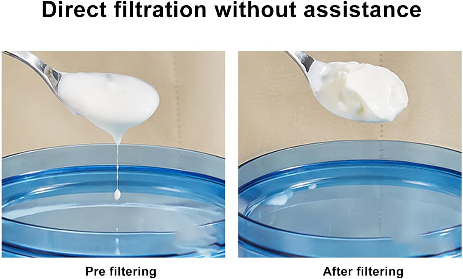 Greek Yogurt Strainer, Yoghurt Maker Strainer with Mesh Filter & Lid for Thick Greek Yogurt, Homemade Yogurt Filter Maker for Nut Milk for Greek Yogurt Cheese, Whey Separator image number 4