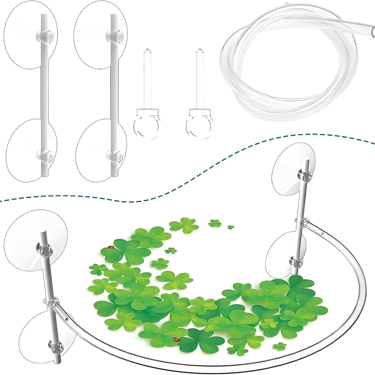 Aquarium Floating Plant Fence - Adjustable Height Fish Feeding Ring - Transparent Barrier - Suction Cups - Multi-Purpose Interceptor Floating Plant image number 4