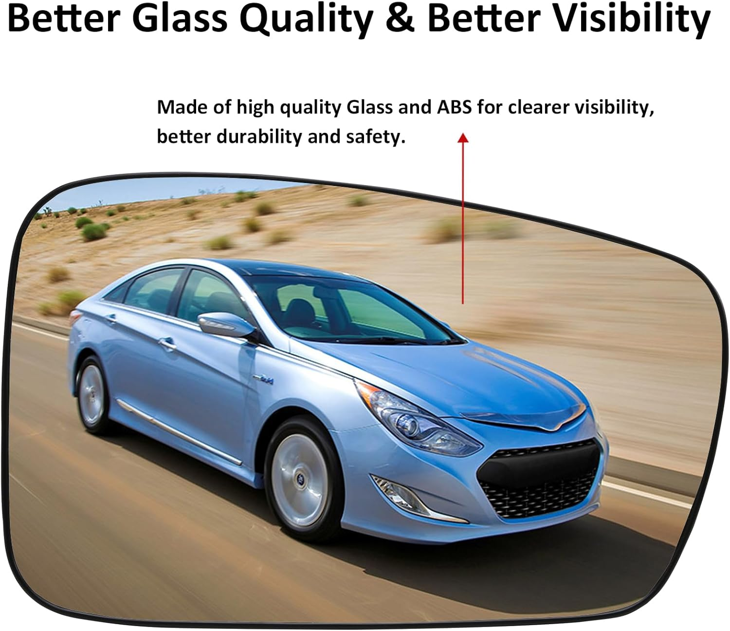 LOIYLLEN Right Side Mirror Replacement for Hyundai Sonata 2011 2012 2013 2014 - Right Side Mirror Glass, Rear View Mirrors Glass